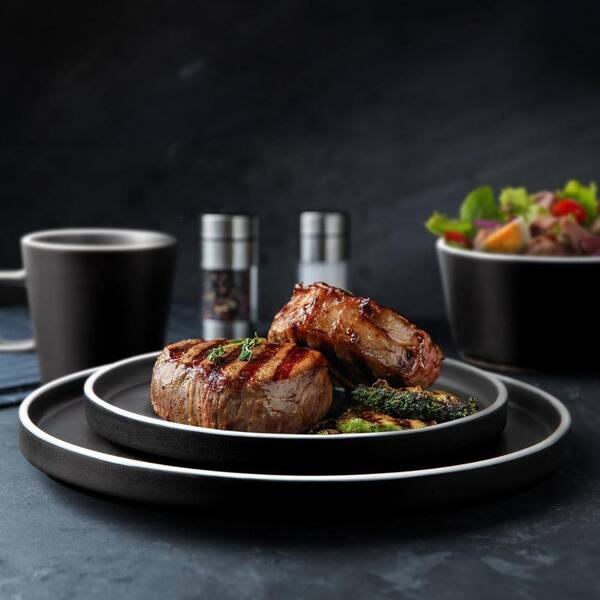 Zulay Kitchen 16-Piece Stoneware Dinnerware Set for 4, Chip and
