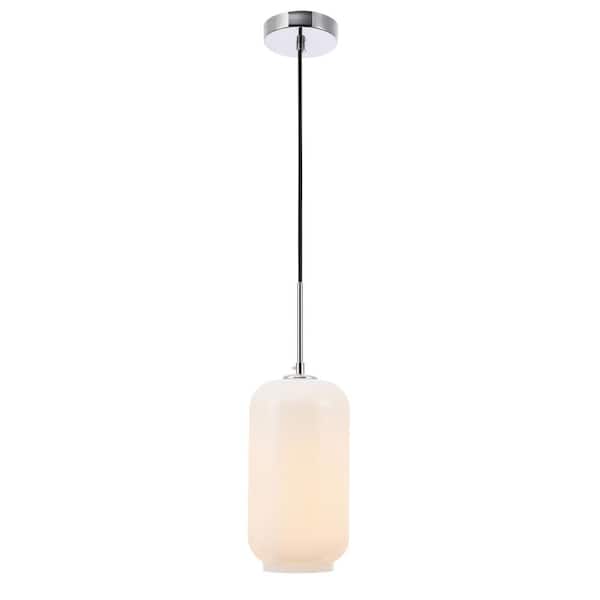 Unbranded Timeless Home Conor 1-Light Chrome Pendant with Frosted Glass Shade