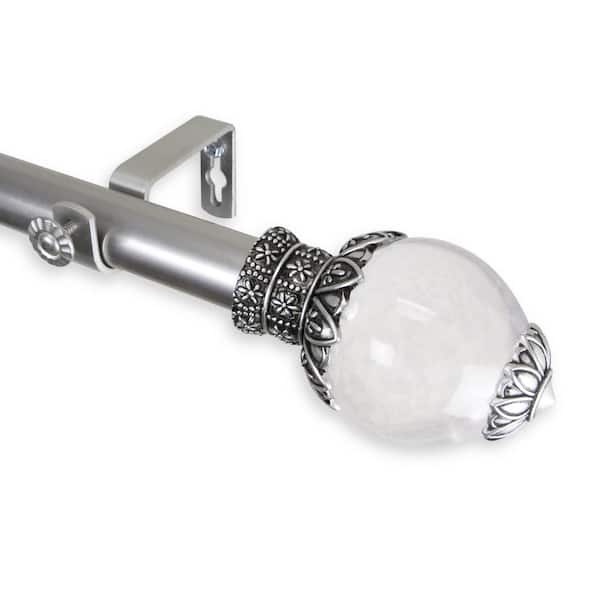 Rod Desyne Beam 48 in. - 84 in. Adjustable 1 in. Dia Single Curtain Rod in Satin Nickel