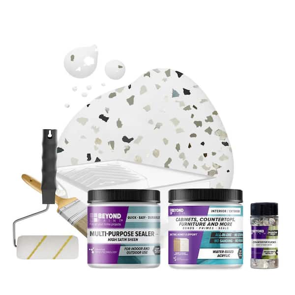 Bright White Countertop Kit and Smoked Gray Flecks