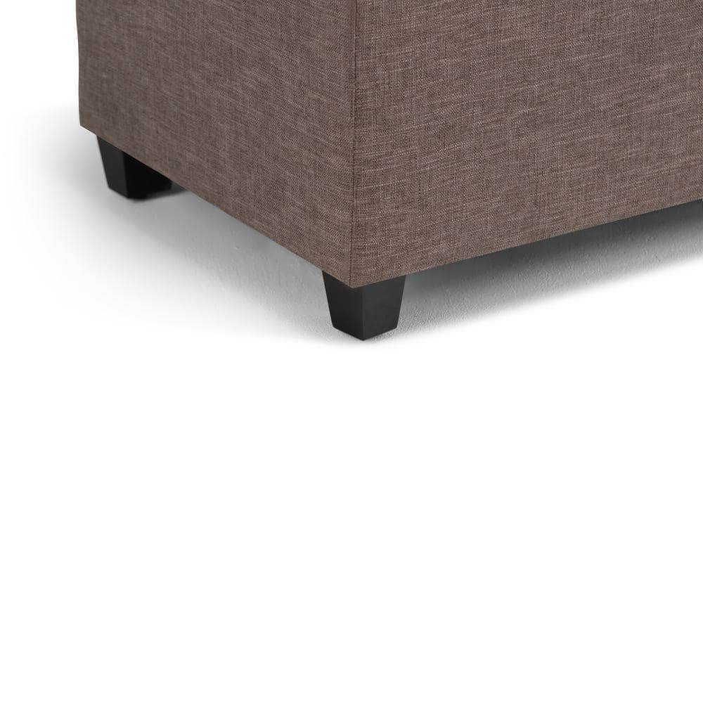 Fawn Brown Tufted Rectangular Storage Ottoman Bench