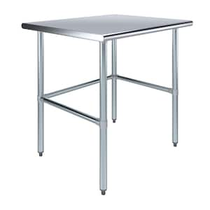 30 in. x 36 in. Open Base Stainless Steel Work Table-Kitchen Prep Table