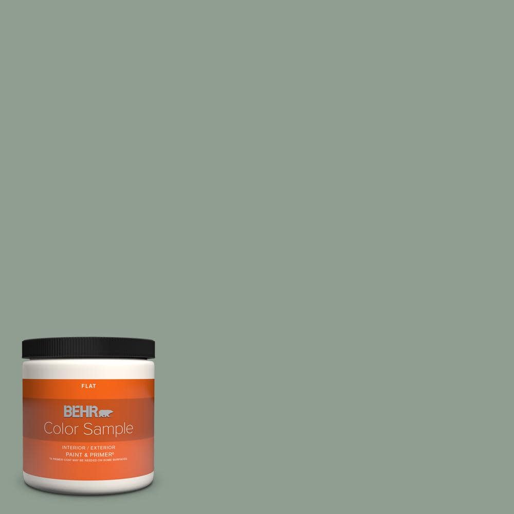 BEHR PREMIUM PLUS 8 oz. #ICC-104 Balsam Fir Flat Interior/Exterior ...