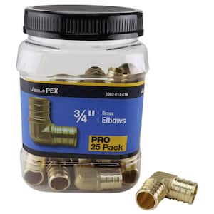 3/4 in. Brass PEX-B Barb 90 Elbow Pro Pack (25-Pack)