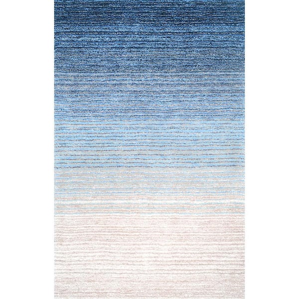 nuLOOM Drey Ombre Shag Blue 6 ft. x 9 ft. Area Rug