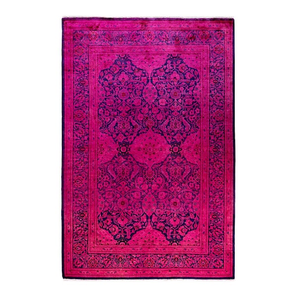 Fine Vibrance Pink 4 ft. x 6 ft. Solid Wool Indoor Area Rug