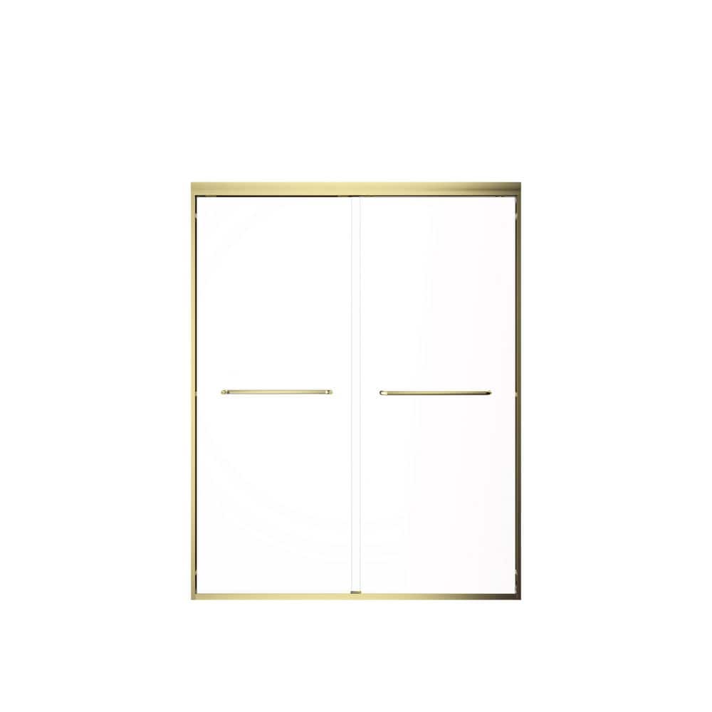 56 - 60 in. W x 72 in. H Double Sliding Shower Door with 5/16 in. (8 mm) Thickened Upgrade Tempered Glass Brushed Gold price history on PriceWatchPro
