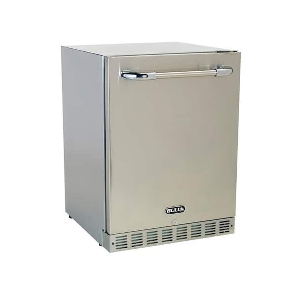 BULL 25 in. W 4.9 cu. ft. Built-In Stainless Steel Outdoor Mini Fridge, Premium 2 with Lock and Key without Freezer