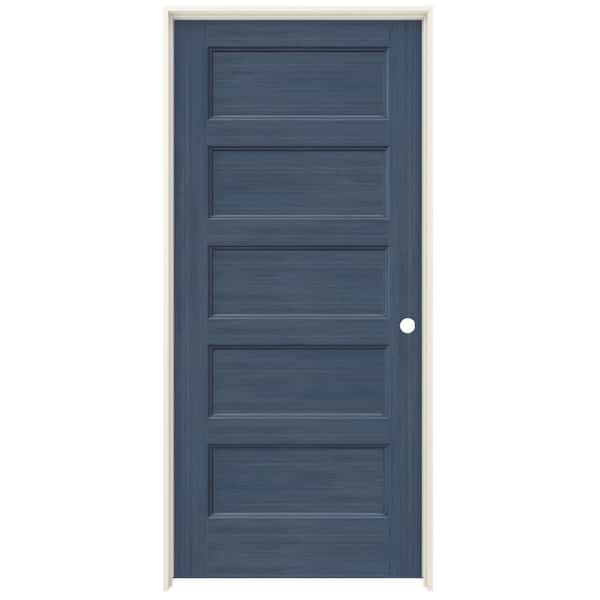 JELD-WEN 36 in. x 80 in. Conmore Denim Stain Smooth Solid Core Molded Composite Single Prehung Interior Door