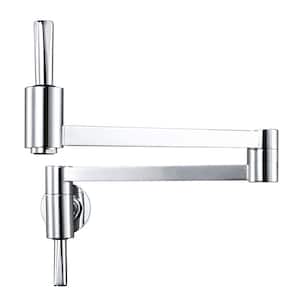 Commercial Wall Mounted Pot Filler Faucet with Lever Handle in Chrome