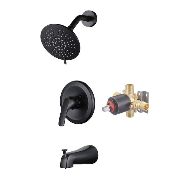Single Handle 5-Spray Shower Faucet 1.8 GPM with Tub Spout in Oil Rubbed Bronze