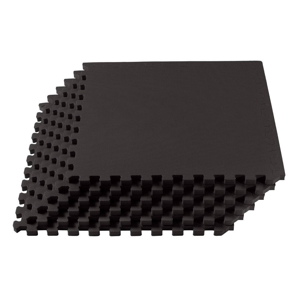 Black 3/4 Inch Thick EVA Foam Interlocking Gym Floor Tiles