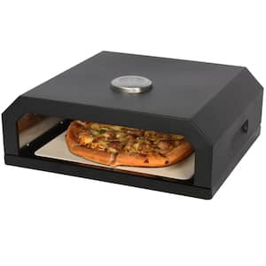 Propane, Pellet or Charcoal 13 in. Black Outdoor Pizza Oven Topper With Pizza Stone and Peel