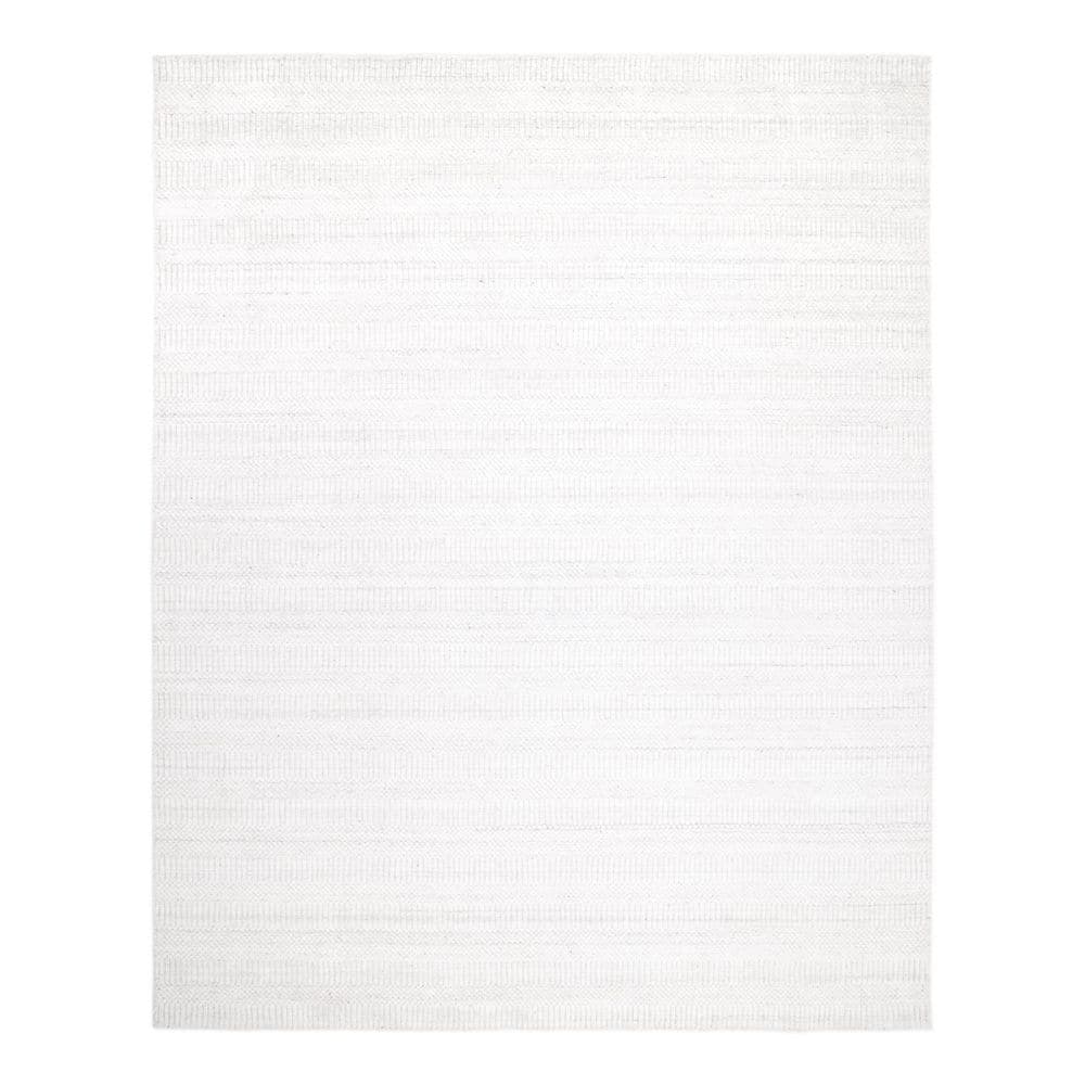 Ivory Elegance 8' x 10' Hand Loomed Wool-Viscose Blend Area Rug