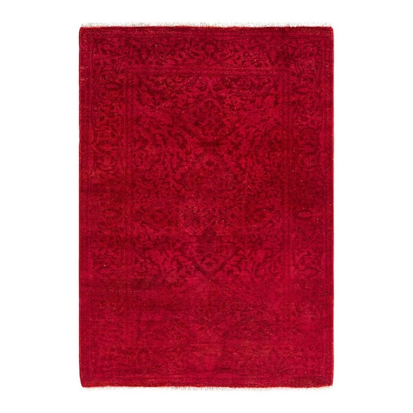 Overdyed Rust 3 x 4 Solid Wool Indoor Runner Rug