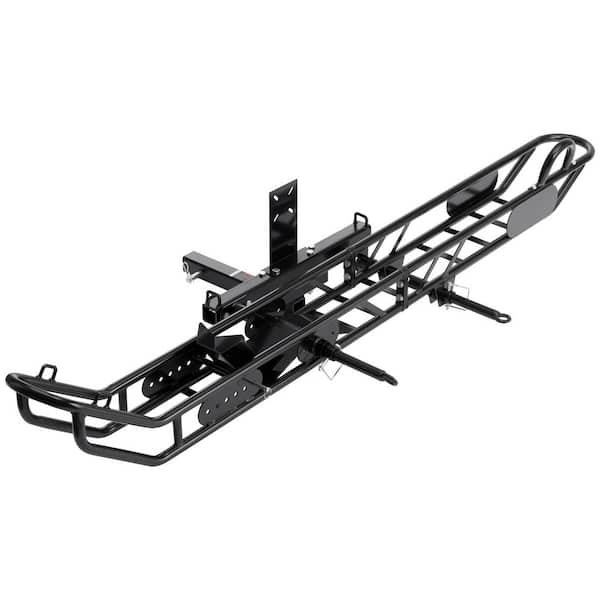 Motorcycle Carrier 500 lbs. Capacity Heavy Duty Steel Hitch Mount Rack with Anti-Tilt Lock Device Straps and Stabilizer