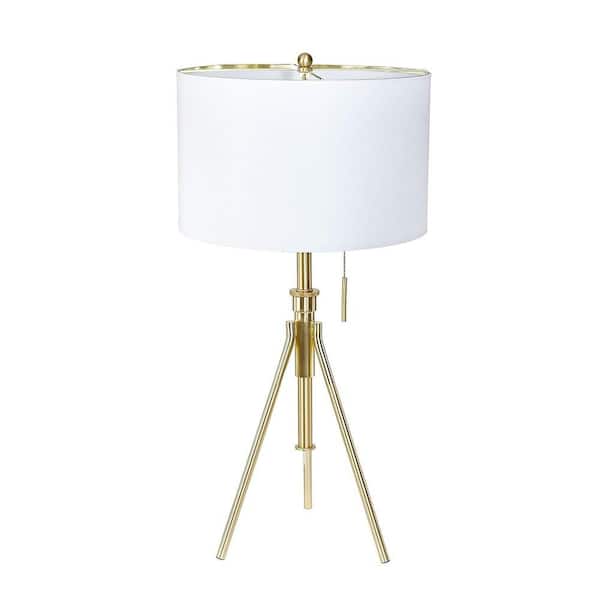 Jushua 1-Light 37 in. H Adjustable Tripod Table Lamp Brushed Gold Task and Reading
