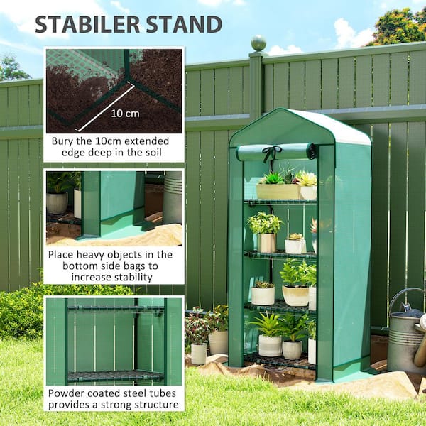 Outsunny 2.3 ft. x 1.64 ft. x 5.18 ft. Mini Portable Greenhouse