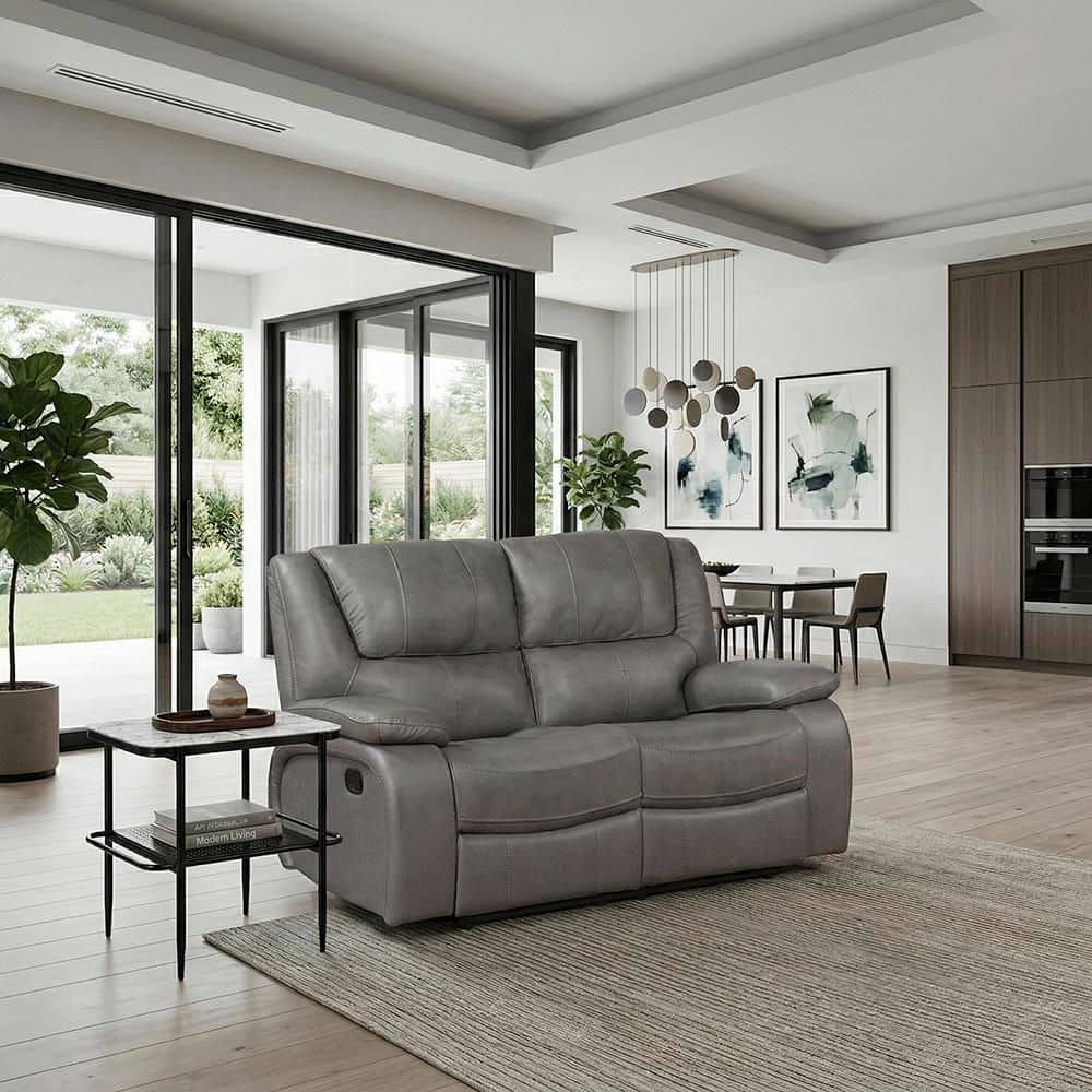 Lazzara Dimitri 64 in Top Grain Leather Manual Double Reclining 2