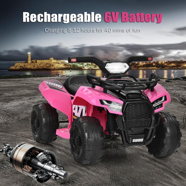 Costway 12V Kids 4-Wheeler ATV Quad Ride On Car w/ LED Lights
