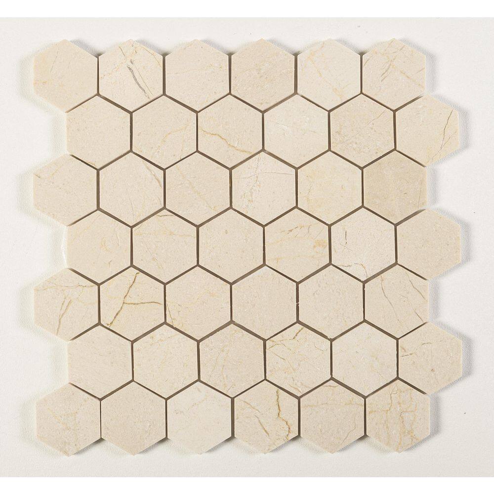 Latte Cream Tan Matte Honeycomb Natural Stone Mosaic Tile