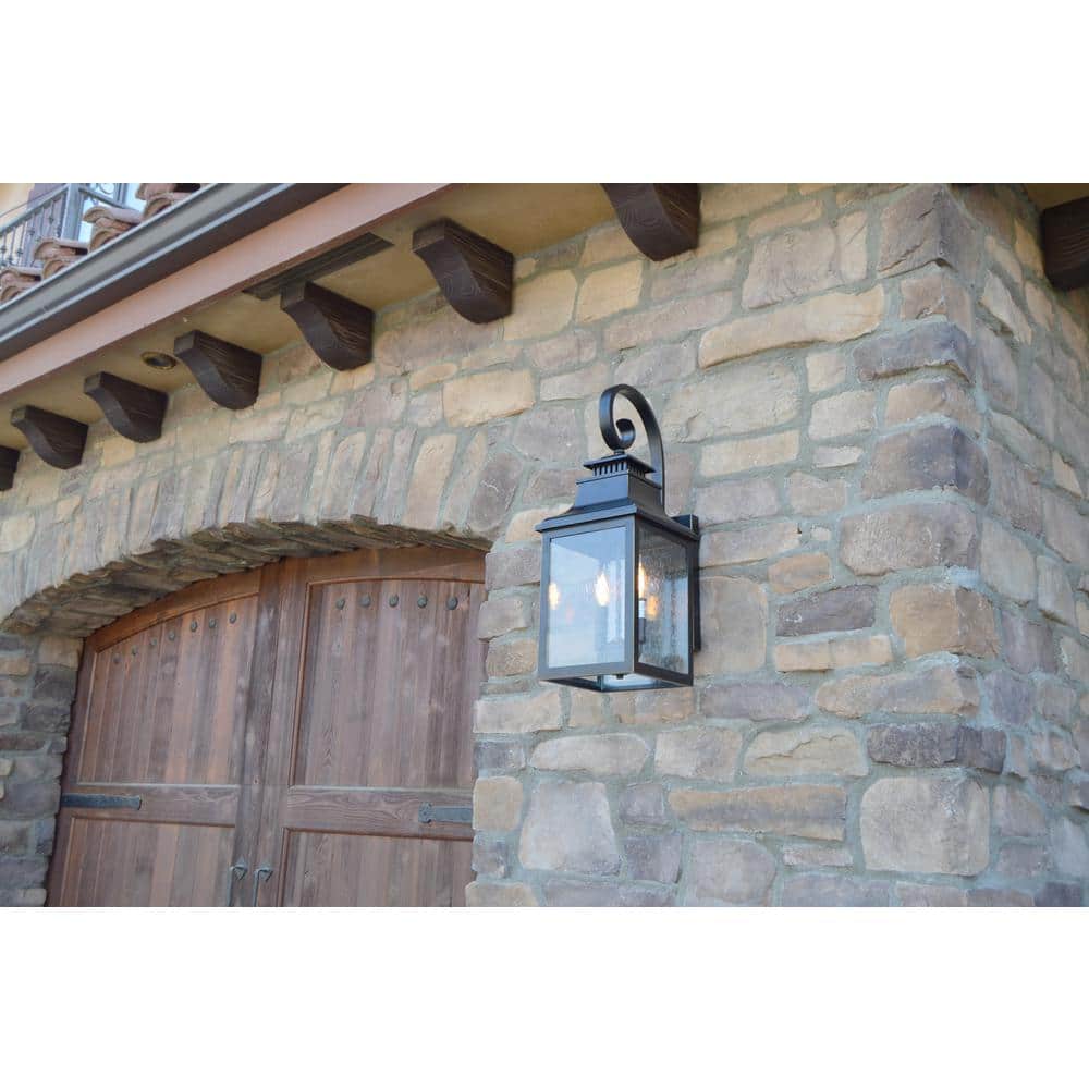 Imperial Black 2-Light Outdoor Wall Lantern with Clear Glass