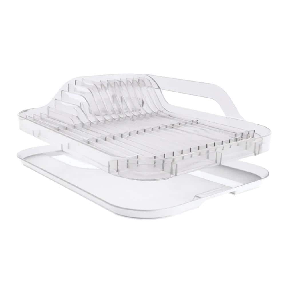 Clear Polystyrene Dish Rack with Utensil Cup