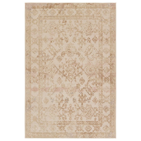 Vibe Salerno Gold/Ivory 3 ft. x 4 ft. Medallion Polypropylene Indoor/Outdoor Area Rug