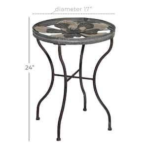 Silver Metal Farmhouse Accent Table