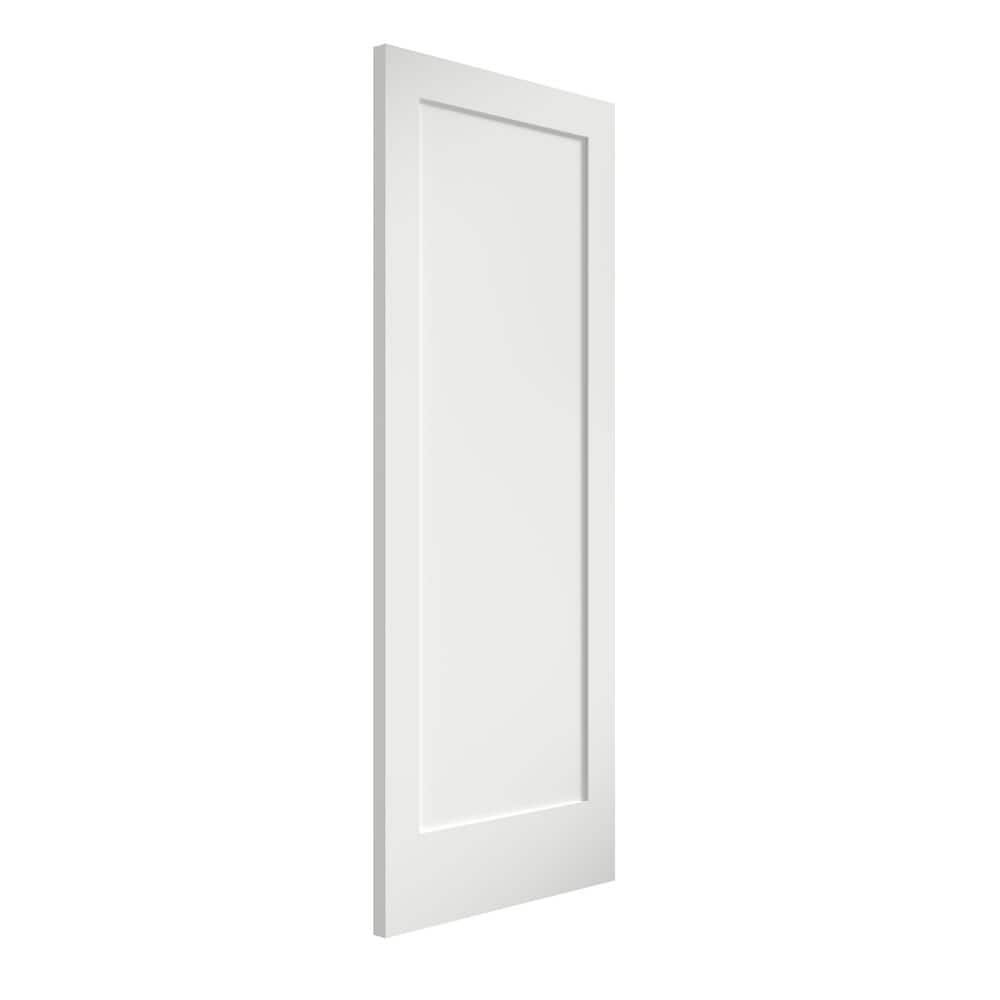 White Primed Solid Pine Wood 80" x 36" 1-Panel Slab Door