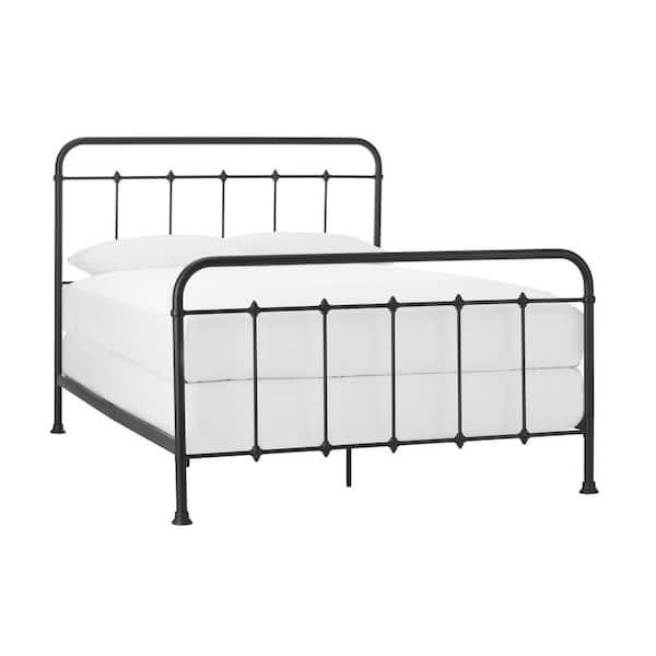 StyleWell Dorley Farmhouse Black Metal Full Bed (57.87 in W. X 53.54 in H.)