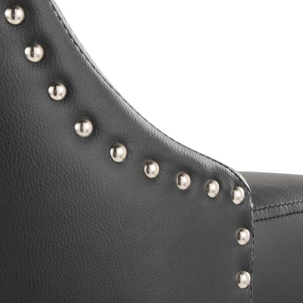 【EEUN】Bluffing t Lumisource Studded Marcel 30.75 in. Black Faux Leather