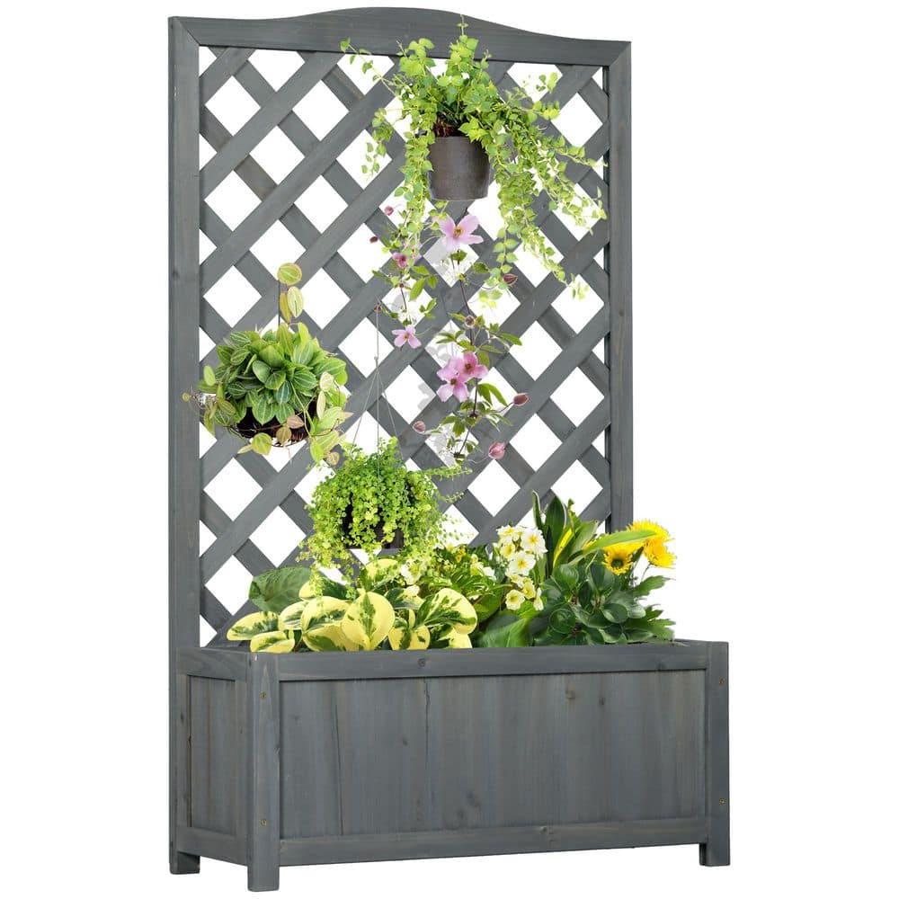 27.5 in. x 11 in. x 11.75 in. Gray Wooden Raised Garden Bed price history on PriceWatchPro