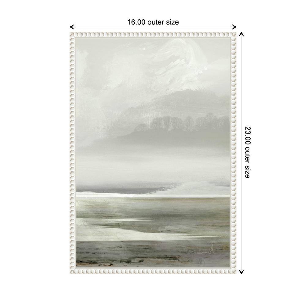 Serene Abstract Landscape Beaded Framed Canvas Wall Art