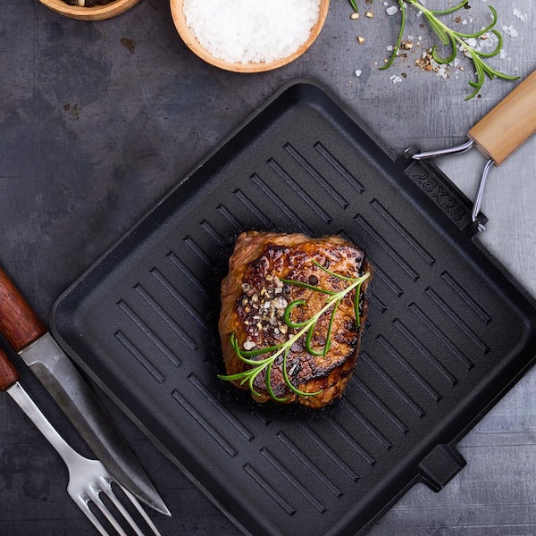 Lodge 10.5 in. Cast Iron Griddle in Black L90G3 - The Home Depot