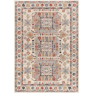 Liebe Cream/Multi Medallion 5 ft. x 7 ft. Indoor Area Rug