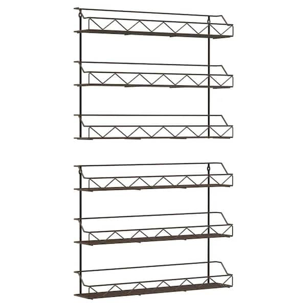 dubbin 2 of Shelves 3-Tier Silver Wall Mount Spice Rack Organizer  FXHARDWARD-H026 - The Home Depot