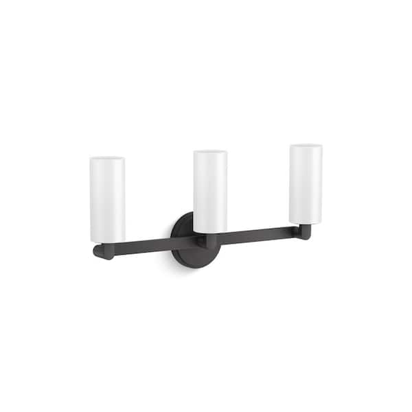 KOHLER Crue 3-Light Matte Black Wall Sconce