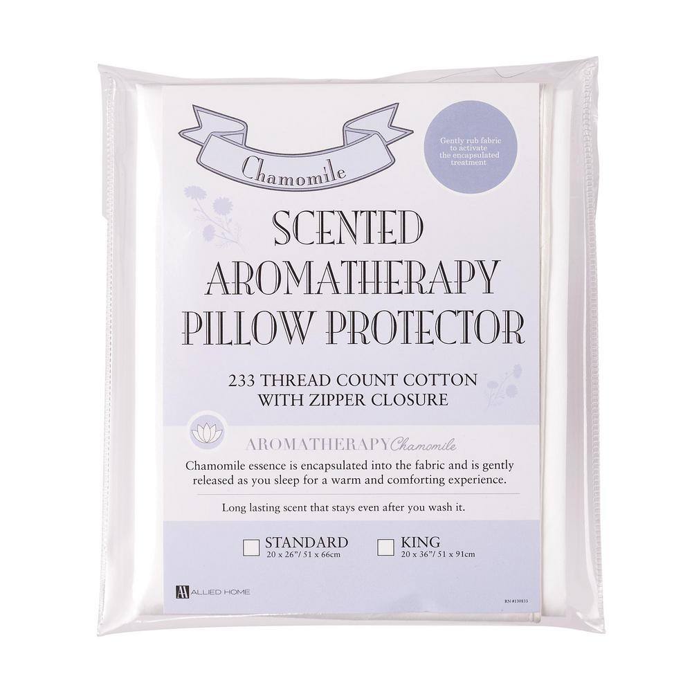 Standard White Cotton Aromatherapy Pillow Protector