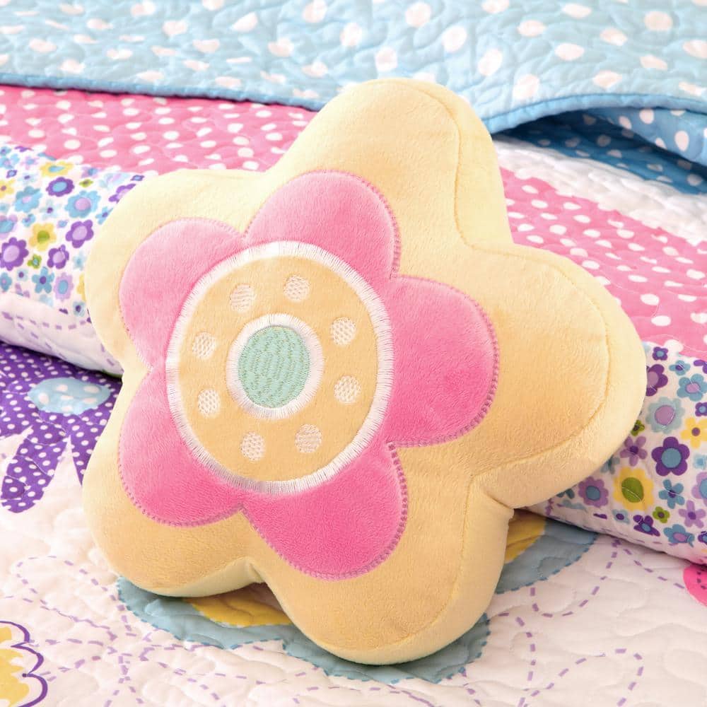 Full Blue Microfiber Reversible Quilt Set for Girls