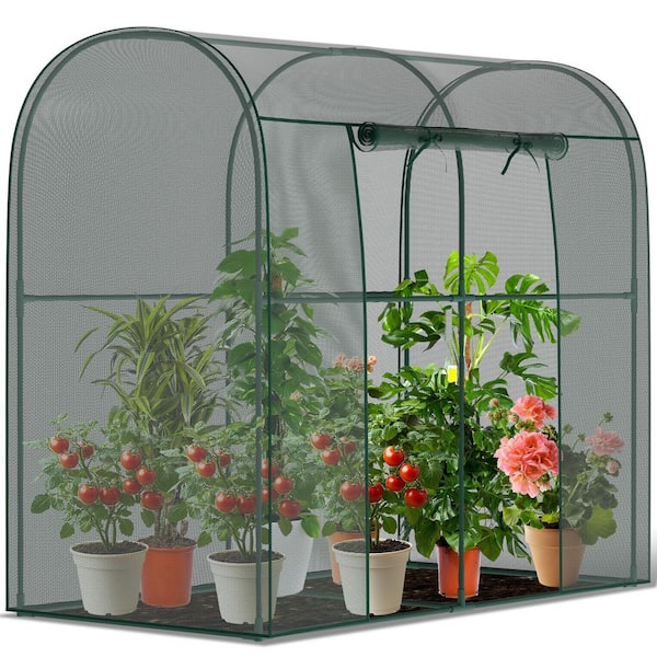 Crop Cages for Garden Plant 6.6 ft. L x 3.3 ft. W x 6 ft. H Crop Cage Plant Protection Tent with Zipper Door, Round