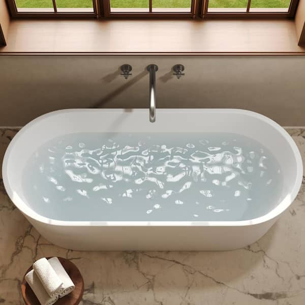 11in. Long Spout Double-Handle Wall Mount Roman Tub Faucet 6.74 GPM with Spot Resistant in Brushed Nickel Valve Included