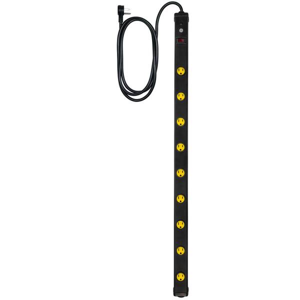 GE 9Outlet HeavyDuty Body Shop Power Strip with 6 ft. Cord in Black