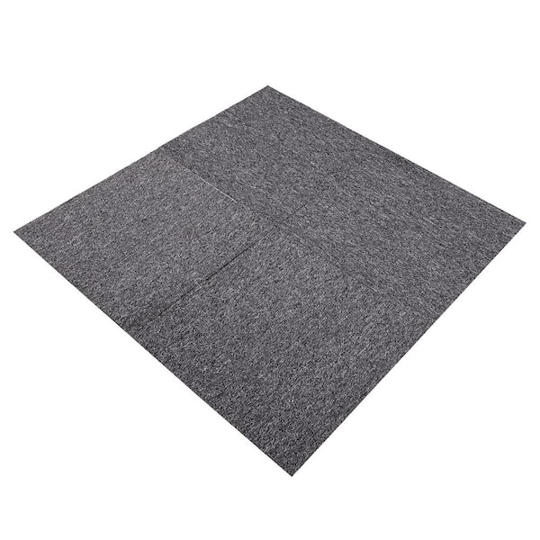 Wellco Dark Gray  19.7 in.  x 19.7 in.  Grip Strip Glow- Down or Floating Carpet Tile (10 Tiles/Case) (26.8 sq.  ft.)