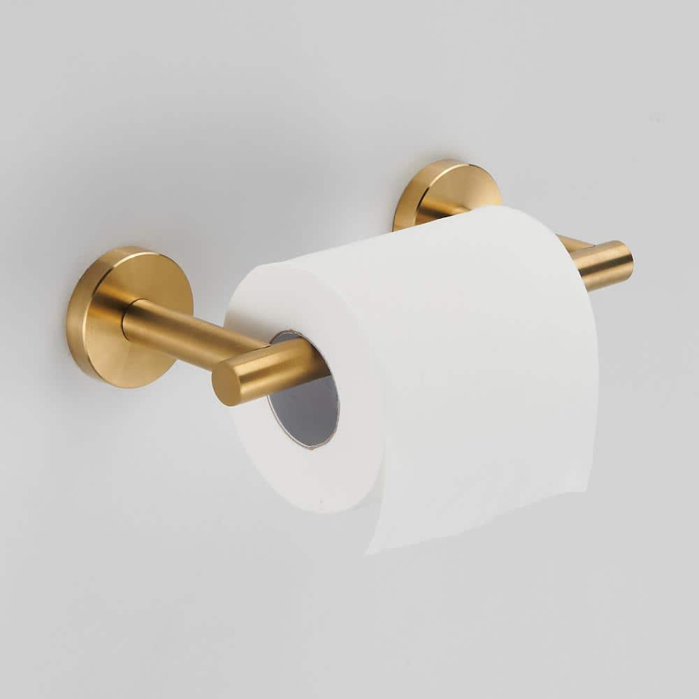 Brushed Gold Stainless Steel Wall Mounted Toilet Paper Holder