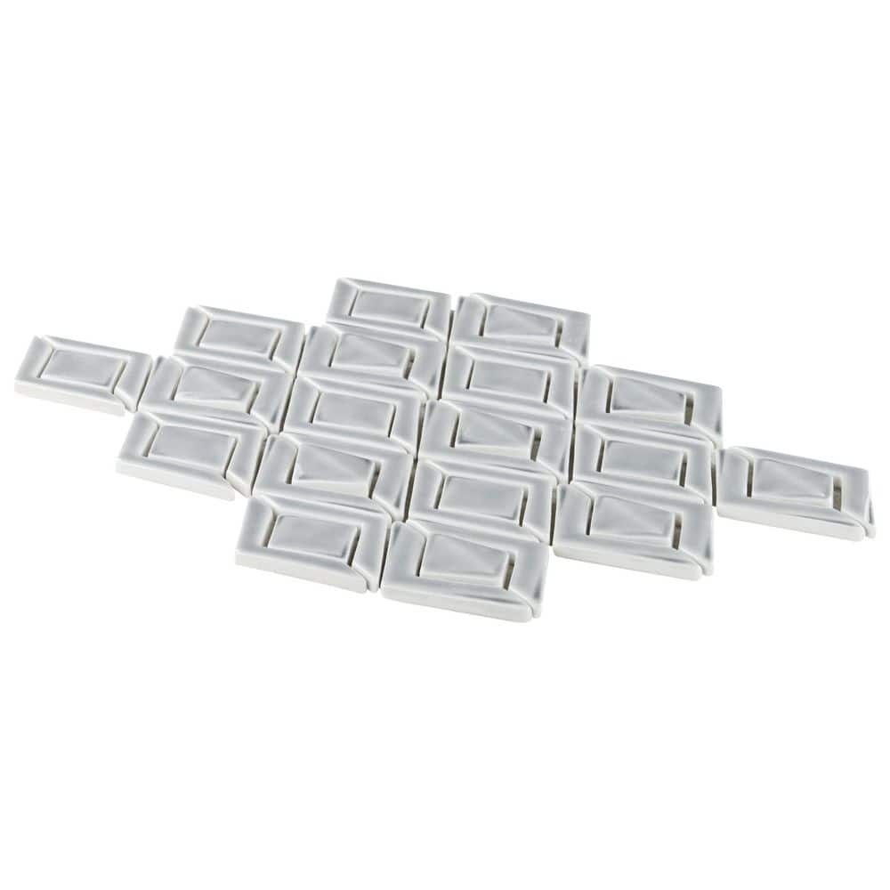 Delphi Jewel Arctic Blue 3 in. x 0.55 in. Crackled Glass Mosaic Tile Sample price history on PriceWatchPro