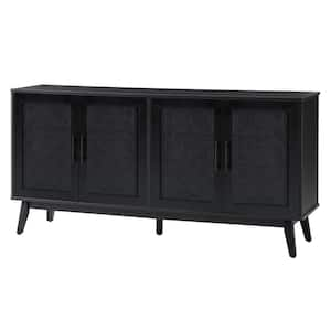 Horaz Black Modern 63" Wide Sideboard with Adjustable Feet