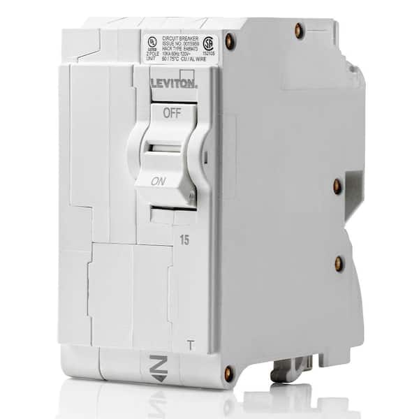 Leviton Branch Circuit Breaker, Standard 2-Pole 15 Amp, 120-Volt/240-Volt, Thermal Magnetic LB215-TR