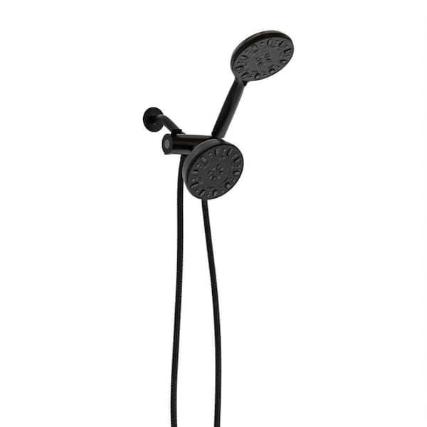 Fapully 7-Spray 4.7 in. Dual Shower Head and Handheld Shower Head,1.8 GPM Wall Mount Fixed and Shower Head in Matte Black