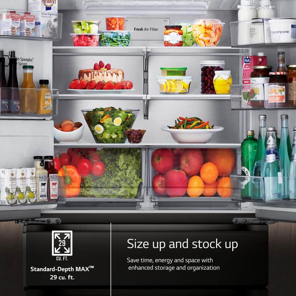 Black Stainless Steel Smart French Door Refrigerator with Ice Maker